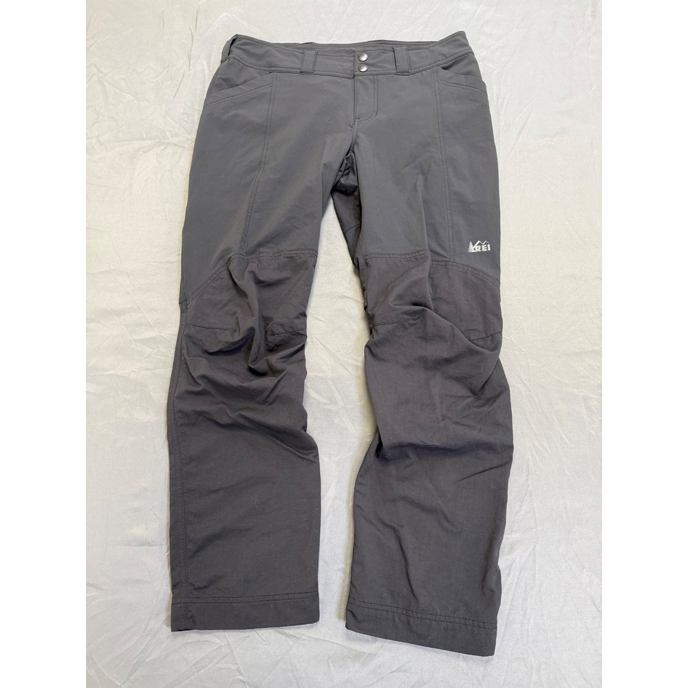 REI Co-op Womens Charcoal Stretch Hiking Pants Petite 12 Articulated Knee Vented